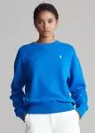 promos sweat ralph lauren femme sweat round neck coton bleu